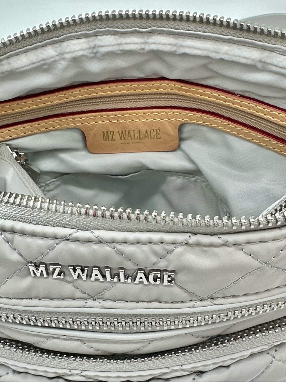 EUC MZ Wallace Downtown Small Crosby Quilted Crossbody In Oyster Metallic - Picture 11 of 16